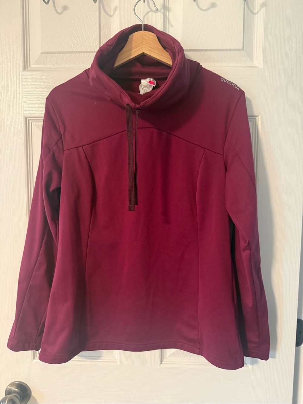 Quechua Women's Maroon Cowl Neck Pullover Sweater